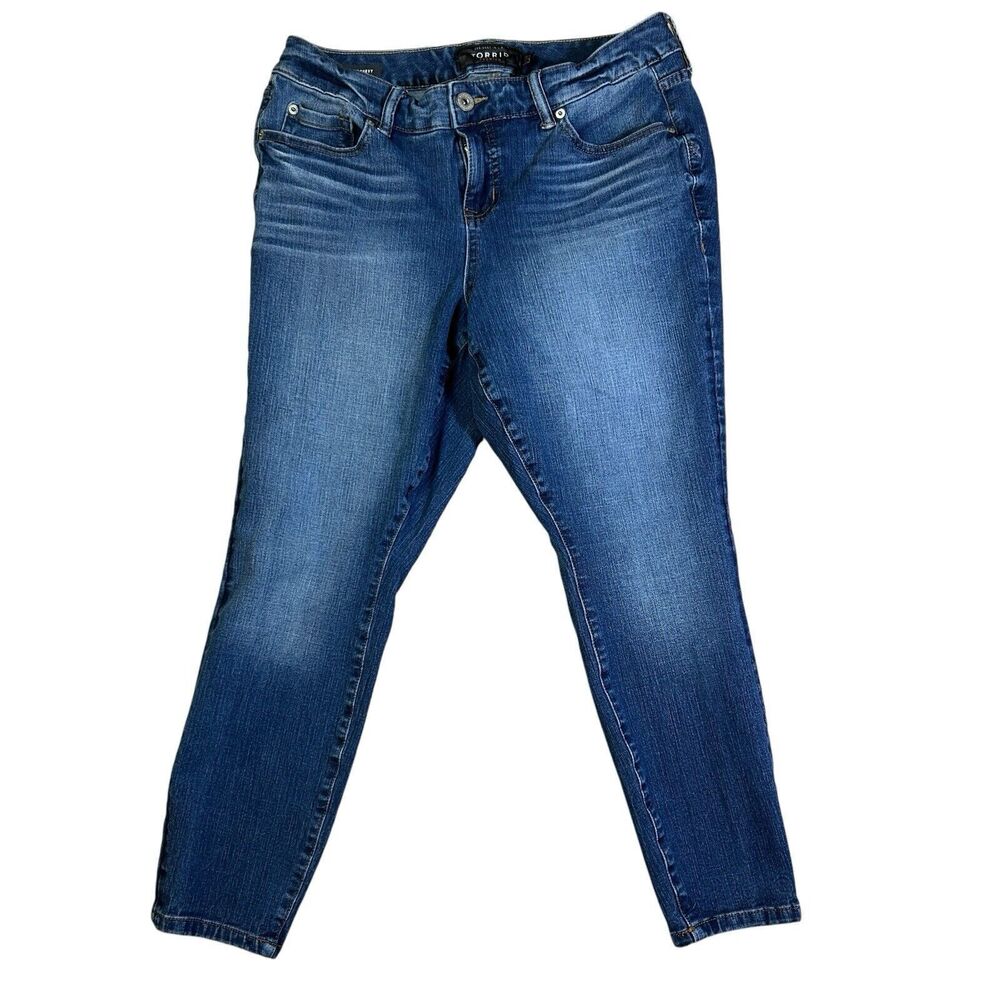 TORRID Jeans Size 12R Blue Curvy Fit High Rise Skinny Leg Stretch Cropped Jean